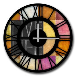 Wallity Reloj Decorativo de MDF 50 cm Multicolor